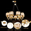 Popular Luxury Rectangle Elegant Modern Circular Decoration Simple Led Ring Crystal Chandelier